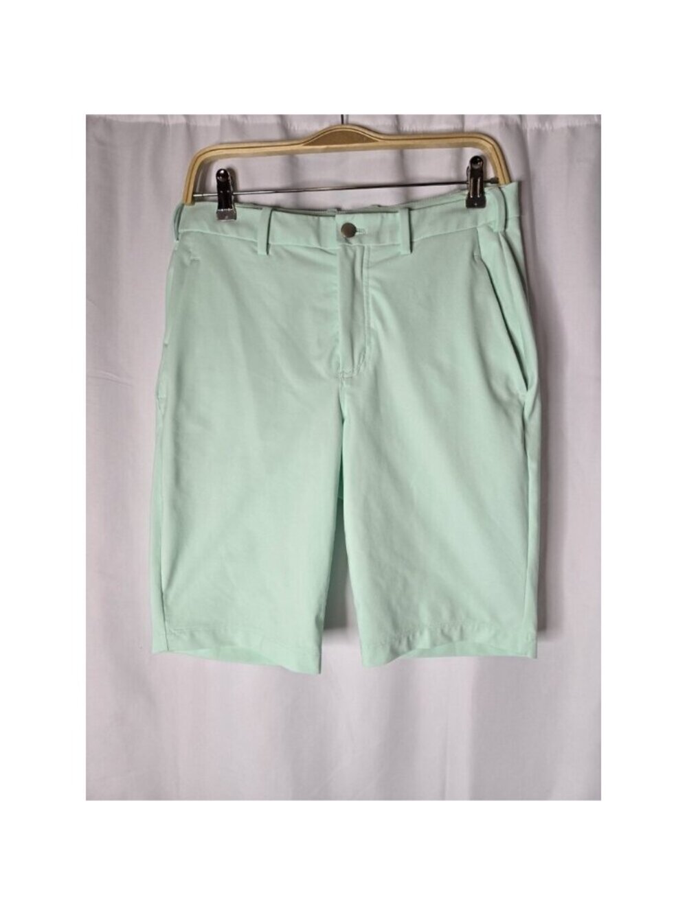 Lululemon Mens Daily Shorts Size 32 Mint Green Belt Loops Athleisure